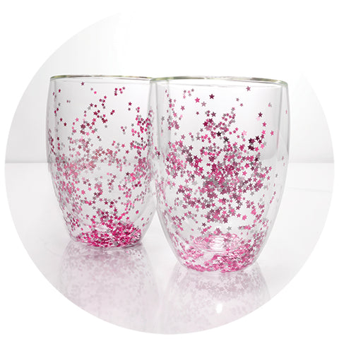 Cosmic Glitter Cup - Coral (2-pk)